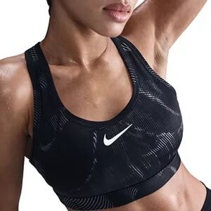 Nike Scoop-Neck Medium-Support Sports Bra Size XL Black